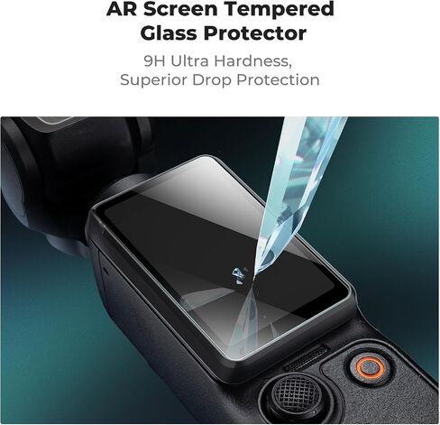 K&F CONCEPT AR Screen Protector Compatible with DJI Osmo Pocket 4&3, Pocket 4&3 Accessories Tempered Glass Screen Protector, 9H Hardness with Dust-Free Alignment Kit, Anti-Glare Anti-Fingerprint Anti-Scratch, Bubble-Free Installation in Kuwait