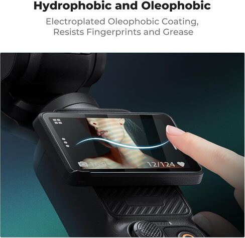 K&F CONCEPT AR Screen Protector Compatible with DJI Osmo Pocket 4&3, Pocket 4&3 Accessories Tempered Glass Screen Protector, 9H Hardness with Dust-Free Alignment Kit, Anti-Glare Anti-Fingerprint Anti-Scratch, Bubble-Free Installation in Kuwait