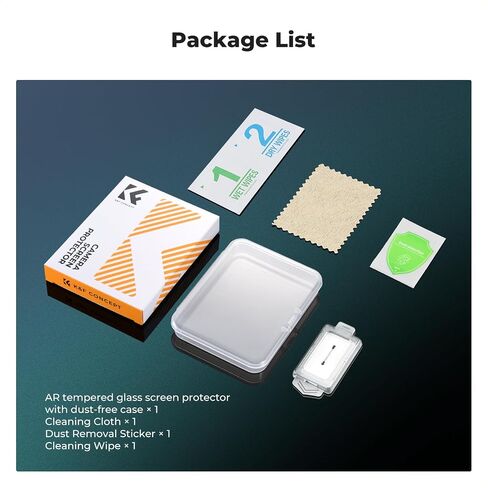 K&F CONCEPT AR Screen Protector Compatible with DJI Osmo Pocket 4&3, Pocket 4&3 Accessories Tempered Glass Screen Protector, 9H Hardness with Dust-Free Alignment Kit, Anti-Glare Anti-Fingerprint Anti-Scratch, Bubble-Free Installation in Kuwait