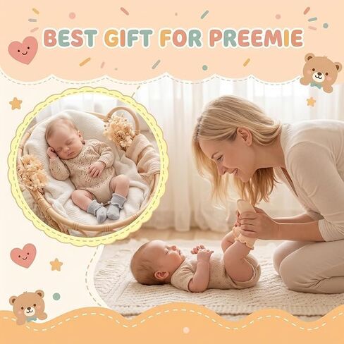 12 Pairs Preemie Newborn Baby Ruffle Socks Cotton Turn Cuff Frilly Dress Socks 5.8cm Sole for Infant Girls Boys Hospital Bag NICU Shower Gift Assorted Neutral Colors in Kuwait