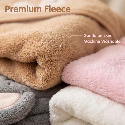 12 Pcs Baby Bath Towels Set, 4 Pcs 31"x31" Hooded Bath Towels, 8 Pcs 10"x10" Baby Washcloths for Newborns, Toddlers and Kids, Soft Baby Towel Set for Boys and Girls. in Kuwait