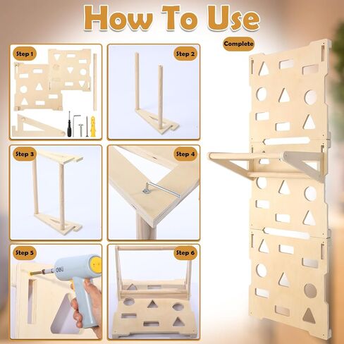 6 x 2 ft Climbing Wall Panels for Home Gym Wooden Indoor Climbing Wall Panels with Removable Pull-up Bar for Home Playground Playrooms Montessori Rooms Sensory Spaces in Kuwait