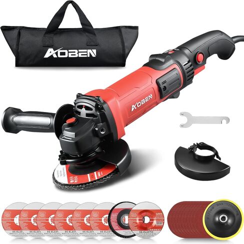 AOBEN Cordless Angle Grinder 4-1/2 inch, 21V Battery Grinder Kit, Power Electric Cut Off Tool, Brushless Motor, 2x4.0Ah Battery & Charger, for Metal Cutting, Grinding, Polishing in Kuwait