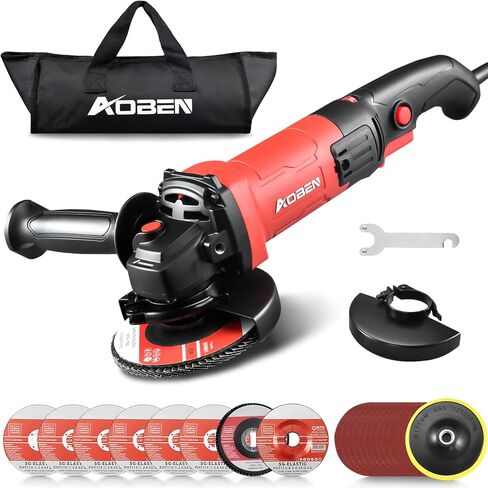 AOBEN Cordless Angle Grinder 4-1/2 inch, 21V Battery Grinder Kit, Power Electric Cut Off Tool, Brushless Motor, 2x4.0Ah Battery & Charger, for Metal Cutting, Grinding, Polishing in Kuwait