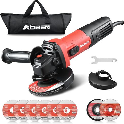 AOBEN Cordless Angle Grinder 4-1/2 inch, 21V Battery Grinder Kit, Power Electric Cut Off Tool, Brushless Motor, 2x4.0Ah Battery & Charger, for Metal Cutting, Grinding, Polishing in Kuwait