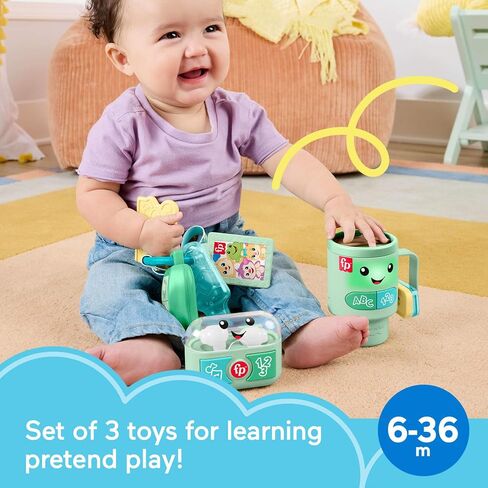 Fisher-Price Laugh & Learn Ready to Go Gift Set | 3 Electronic Baby Toys with Learning Activities, Pretend Play for Toddlers and Infants Ages 6+ Months (Amazon Exclusive) in Kuwait