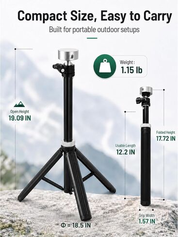 Starlink Mini Tripod Stand with 360° Rotating Head, Quick Deploy Portable Internet Setup for RV Camping, Overlanding & Remote Work, Aircraft-Grade Aluminum Travel Mount with Carry Case in Kuwait