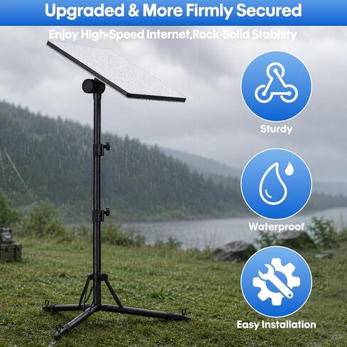 Starlink Mini Tripod, Adjustable Starlink Mini Stand with Adapter | 180° Tilt & Height Starlink Tripod, Windproof & Portable Starlink Stand with Ground Nail for Outdoor Travel Hiking in Kuwait