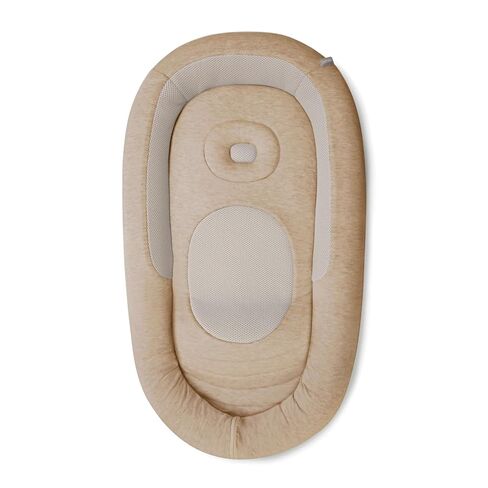 Inglesina Welcome Pod Baby Lounger, Quiet Beige - U.S. Compliant Infant Lounger for 0-8 Months - with Ergonomic Support for Supervised Tummy Time & Play - Breathable Bamboo & Cotton in Kuwait