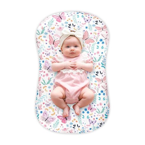 Baby Lounger Cover Grils Boys, Soft and Comfortable Newborn Lounger Cover, Breathable and Stretchy Infant Nest Slipcover, Compatible with Snuggle Me Newborn Lounger, Cover Only (Pink Rose) in Kuwait