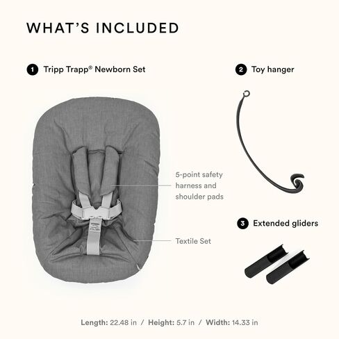 Tripp Trapp Newborn Set, Anthracite - Convert The Tripp Trapp Chair into Infant Seat for Newborns Up to 20 lbs - Cozy, Safe & Simple to Use - Compatible with Chairs After May 2003 in Kuwait