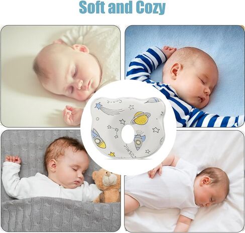 Hemsyc Unisex Baby Head & Neck Support Organic Cotton Cover Machine Washable, Cute Cartoon Bear Soft and Cozy in Kuwait