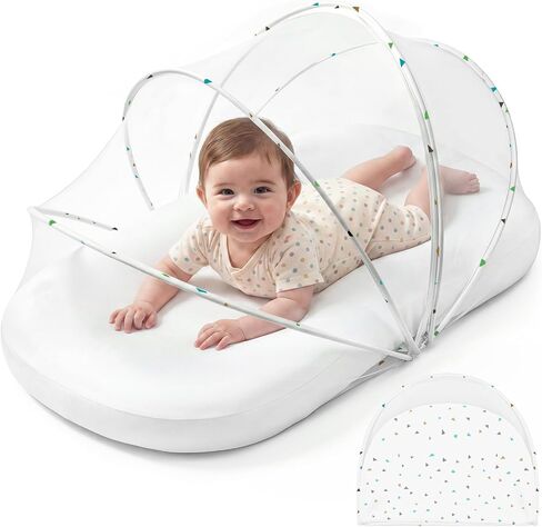 Breathable Mesh Cover for Baby Lounger | Universal Fit, Protective Net Cover for Infant Support Cushion, 1-Second Manual Unfold, For Outdoor Supervised Awake Time in Kuwait