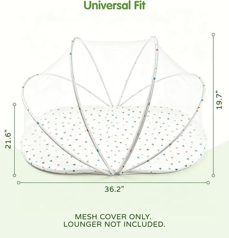 Breathable Mesh Cover for Baby Lounger | Universal Fit, Protective Net Cover for Infant Support Cushion, 1-Second Manual Unfold, For Outdoor Supervised Awake Time in Kuwait