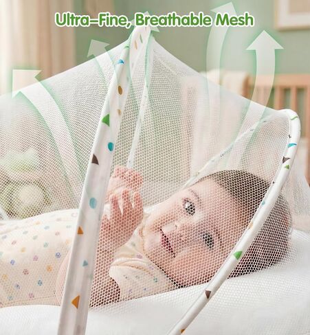 Breathable Mesh Cover for Baby Lounger | Universal Fit, Protective Net Cover for Infant Support Cushion, 1-Second Manual Unfold, For Outdoor Supervised Awake Time in Kuwait