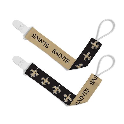 Baby Fanatic Officially Licensed Unisex Pacifier Clip 2-Pack - NFL New Orleans Saints - Officially Licensed Baby Apparel in Kuwait