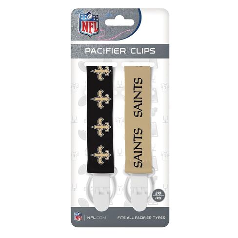Baby Fanatic Officially Licensed Unisex Pacifier Clip 2-Pack - NFL New Orleans Saints - Officially Licensed Baby Apparel in Kuwait
