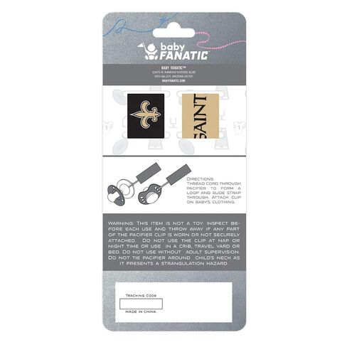 Baby Fanatic Officially Licensed Unisex Pacifier Clip 2-Pack - NFL New Orleans Saints - Officially Licensed Baby Apparel in Kuwait