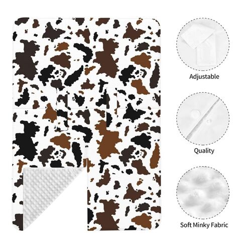 Cow Skin Baby Car Seat Canopy Cover Multi Use Nursing Cover for Newborn Car Seat Canopy Mom Nursing Breastfeeding Covers Newborn Shower Gift | Privacy protection windproof secure coverage skin-friendly Brown Black Cow Skin in Kuwait