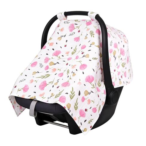 Infant Car Seat Cover for Baby, Cotton Carseat Canopy Universal Carseat Covers Baby Boy Girl Soft Breathable Stroller Sun Shade for Summer Winter Babies Shower Gift in Kuwait