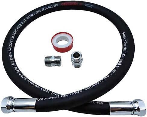 Industrial Grade Compressor Jumper Hose 3/8" NPT Male x 12" Length,Rubber Air Hose with Both Sides 360°Swivel Fittings,2318 PSI & 320°F High Temp & Pressure Resistance for Compressed Air Systems in Kuwait