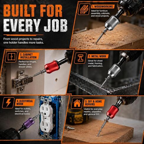 Upgraded 3PCS Strong Magnetic Screw Ring, Removable 1/4" Hex Screwdriver Bit Magnetizer, Anti-Slip Magnetic Screw Holder for Power Drill Bits, Auto, Woodworking & Home DIY in Kuwait