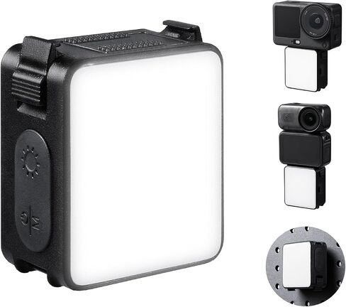 K&F CONCEPT Magnetic Mini LED Fill Light Compatible for DJI Osmo Action 6 | Magnet Backplate 1.5W USB C Rechargeable Quick Release Vlogging Lighting, Action Camera Selfie Video Recording for Osmo Nano in Kuwait
