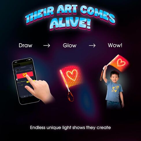 Ignis Pixel 32 Programmable LED Light Stick, 32 RGB Pixels, App Control, Custom Pictures and Animations, USB-C Rechargeable, 11 Inches, Glow Wand for Parties, Concerts, Night Light in Kuwait
