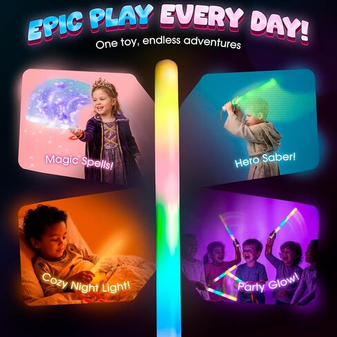 Ignis Pixel 32 Programmable LED Light Stick, 32 RGB Pixels, App Control, Custom Pictures and Animations, USB-C Rechargeable, 11 Inches, Glow Wand for Parties, Concerts, Night Light in Kuwait