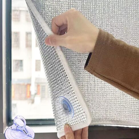 Non Adhesive Aluminium Foil Reflective Film Thermal Insulation Shield,Heat Control Window Tint Film Privacy Film(120x250cm/47''x98'') in Kuwait