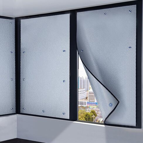 Double Aluminium Bubble Insulation Foil,Total Blackout Privacy Window Film,Heat Reflective Window Film(50x200cm/20''x79'') in Kuwait