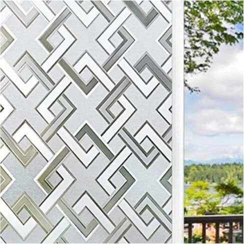 Window Film Privacy 3D No Glue Glass Sticker Rhombus Pattern for Door Bathroom livingroom Office for Room(50x300.0cm) in Kuwait