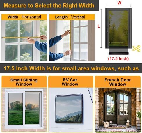 Window Privacy Film One Way Daytime Privacy Static Cling Sun Blocking Anti UV Reflective Window Tint for Home and Office, Tinted Black, 17.5 inch X 78.7 inch in Kuwait