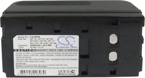 4200mAh Replacement Battery for Sharp GV9 VL-E30S VL-S65 VL-L64U VL-E7E VL-E32U VL-N1S VL-H400S VL-S9000S VL-MX70 VL-L310U VL-MX75-HXGY FZ169 VL-E42U VL-M4S VL-E41S VL-E35U VL-HL100U (6.0V) in Kuwait