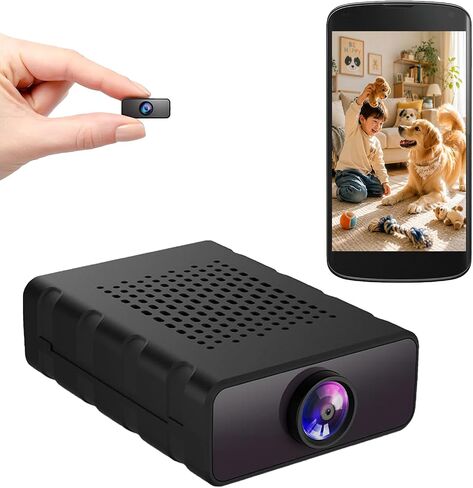 Hidden Camera, 1080P HD WiFi Mini Spy Camera with Motion Detection, Night Vision, Instant Alerts, Multi-User Sharing, Supports 128GB Micro SD Card for Pet Monitoring & Home Security in Kuwait