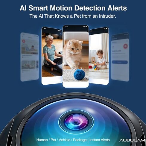AOBOCAM 2026 Upgraded Indoor Camera Wireless 4K Mini Nanny Cam Spy Hidden Camera Dual-Band WiFi(2.4G&5G),AI Motion Detection,Night Vision,Local Cloud Storage,for Baby & Pet Monitoring-Video Only in Kuwait
