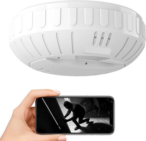 Hidden Camera Smoke 4K HD Rotatable Wireless WiFi Camera Detector Mini Security Cam with Night Vision and Motion Activated Camera Long Battery Life Low Power Consumption Nanny Cam for Indoor in Kuwait