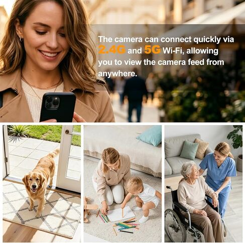 Hidden Camera Smoke 4K HD Rotatable Wireless WiFi Camera Detector Mini Security Cam with Night Vision and Motion Activated Camera Long Battery Life Low Power Consumption Nanny Cam for Indoor in Kuwait