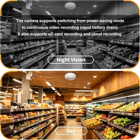 Hidden Camera Smoke 4K HD Rotatable Wireless WiFi Camera Detector Mini Security Cam with Night Vision and Motion Activated Camera Long Battery Life Low Power Consumption Nanny Cam for Indoor in Kuwait