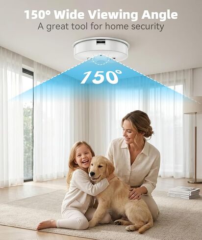 1080P HD Camera Smoke Detector for Home Security with App Control, Motion Detection, 150° Indoor Camera with Night Vision & Loop Recording for Office/Garage/Shop/Pet,User-Friendly in Kuwait