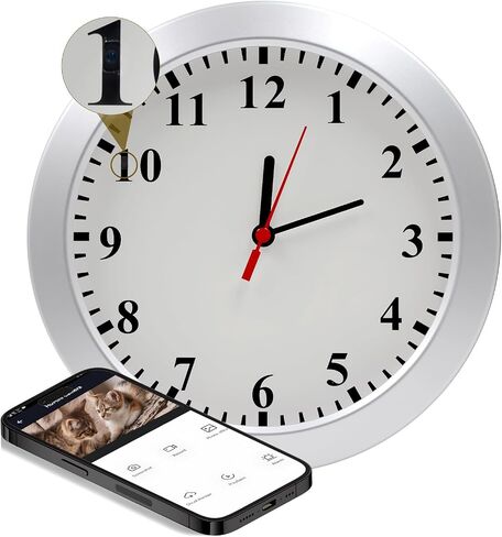 WiFi Security Camera, Hidden Camera Clock, Spy Camera with Motion Detection, Remote Viewing and App Control, 1080P Mini Nanny Cam for Indoor Baby, Pet, Elderly Surveillance in Kuwait