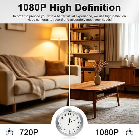 WiFi Security Camera, Hidden Camera Clock, Spy Camera with Motion Detection, Remote Viewing and App Control, 1080P Mini Nanny Cam for Indoor Baby, Pet, Elderly Surveillance in Kuwait