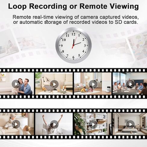WiFi Security Camera, Hidden Camera Clock, Spy Camera with Motion Detection, Remote Viewing and App Control, 1080P Mini Nanny Cam for Indoor Baby, Pet, Elderly Surveillance in Kuwait