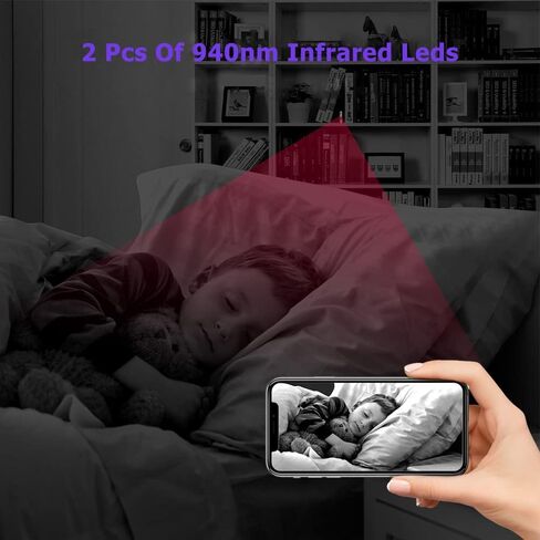 Spy Camera 1080P Indoor Hidden Camera Wireless, Mini Cameras, Home Security Cameras with Motion Detection, Night Vision, App Control Door SpyCam X7 in Kuwait