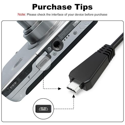 Replacement USB C to VMC-MD3 Data Charging Charger Cable Cord Compatible with Sony Cyber-Shot DSC-HX100 HX9 HX9V HX7 TX10 TX5 TX55 TX66 DSCWX7 WX9 WX10 WX30 Digital Camera, 3.3ft in Kuwait