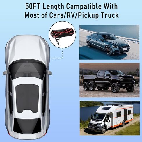 50FT Rear Camera Extension Cable for Wolfbox G930 G900 G840S G840H G850 G850PRO I17, Extension Cable 4-Pin 2.5 mm Pure-Copper Wire for Most Small Cars and SUVs、Vans can Simply in Kuwait
