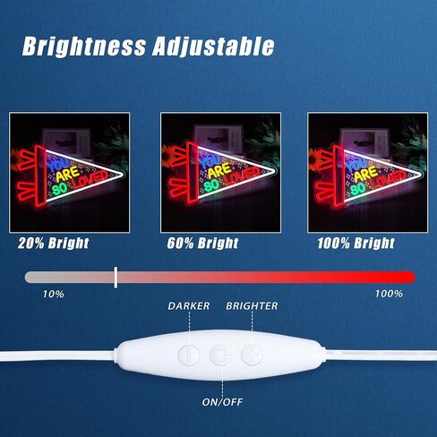 You Are So Loved Neon Sign for Wall Decor, LED Rainbow Pennant Neon Light with Dimmer, USB Powered Inspirational Neon Lamp for Bedroom, Kids Room, Nursery, Classroom, Party Décor（17.5 * 10.9 inches） in Kuwait