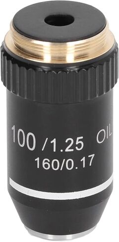 FTVOGUE 100X Microscope Objective Lens Brass Chrome Plated High Power Oil Immersion Lens for Compound Microscopes 20.2mm RMS Interface Science Education in Saudi Arabia
