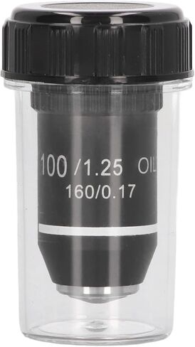 FTVOGUE 100X Microscope Objective Lens Brass Chrome Plated High Power Oil Immersion Lens for Compound Microscopes 20.2mm RMS Interface Science Education in Saudi Arabia