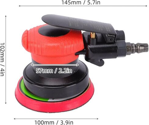 Generic Air Sander, 4 Inch Pneumatic Sander Handheld Pneumatic with Quick Change Sanding Plate for Sheet Metal Grinding Car Waxing Stone Polishing in Kuwait